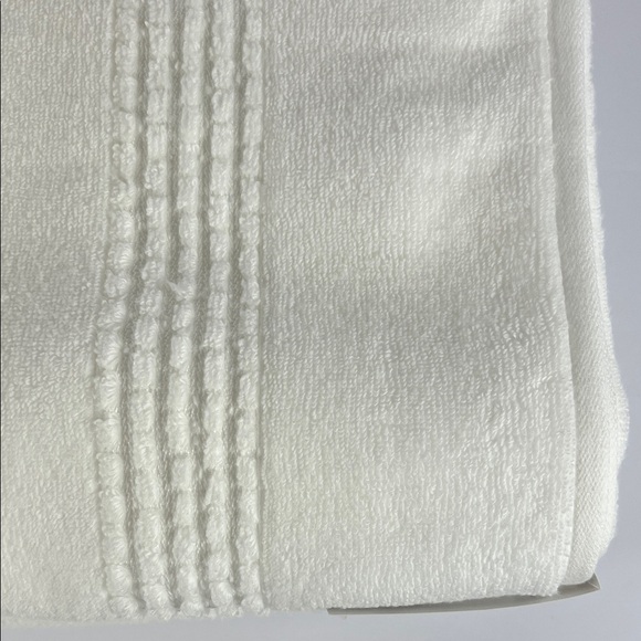 Hotel Vendome Bath Towel Set White Zero Twist Cotton Quick Dry Spa 2 pc Set NEW - Picture 5 of 8